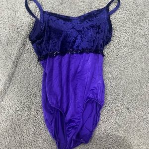 Purple velvet leotard